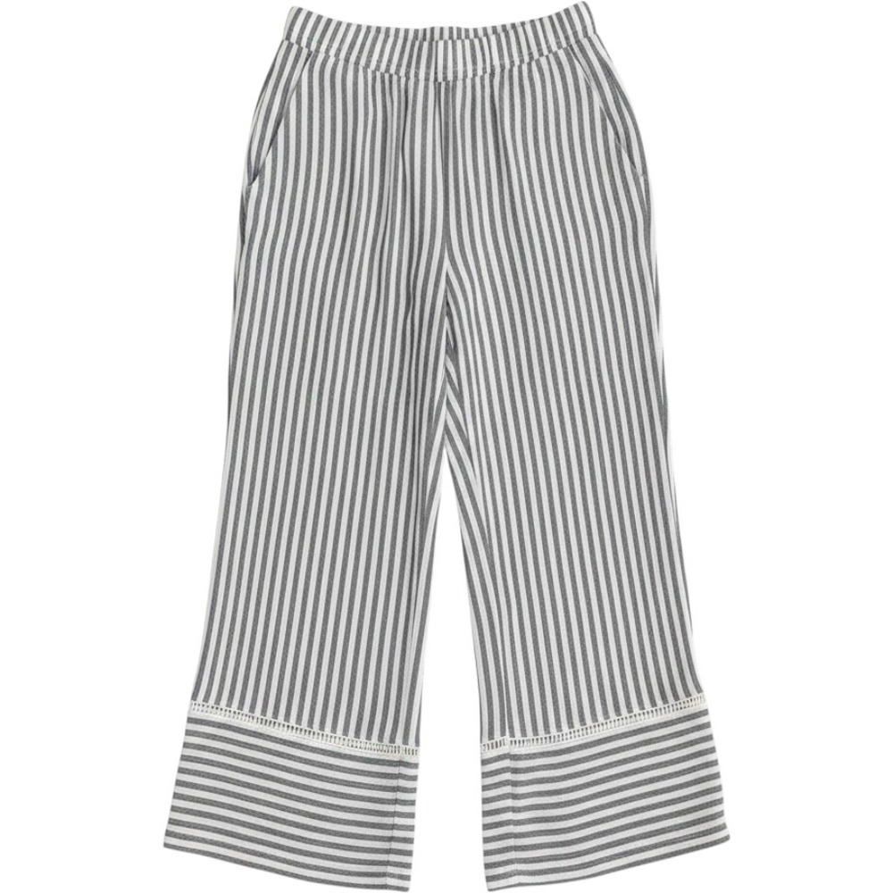 Aeropostale Striped Wide Leg Pants Blue‎ White Crochet Lace Inset Small